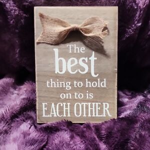 Wall Or Table Top Art/Decor With Cute Couples Saying